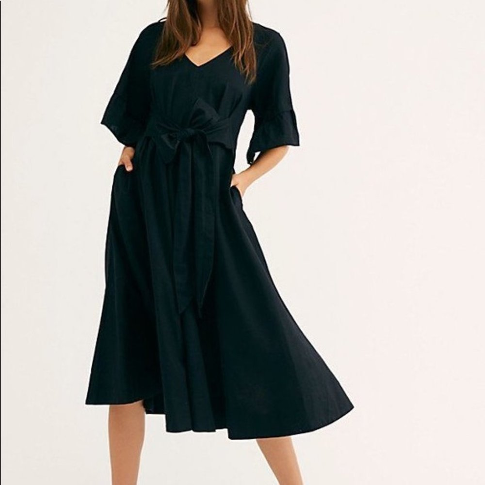 Free People Black Midi Dress